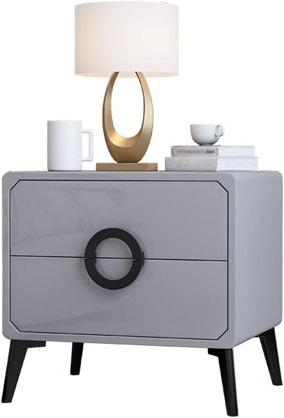 HIHELO Home Bedside Table Bedside Table Modern Minimalist Paint Complete Storage Side Table Bedroom White Bedside Locker Suitable for Family Living Room Bedrooms Nightstand (Color : Brass)