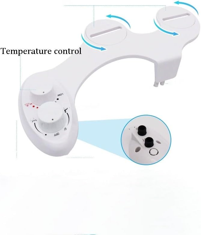 Easy-to-install Bidet with ABS White Adjustable Nozzles Hot Cold Non-electric Bidet