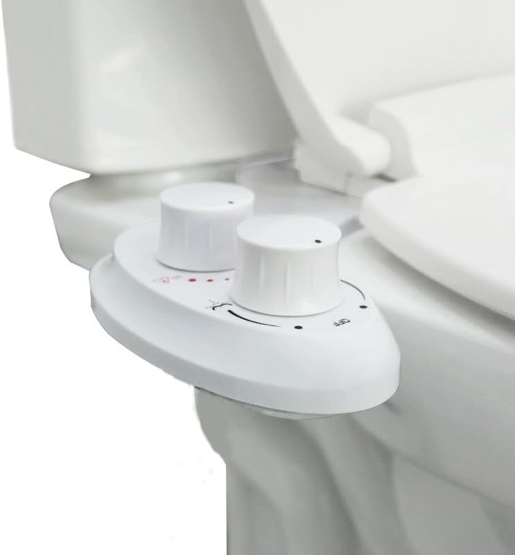 Easy-to-install Bidet with ABS White Adjustable Nozzles Hot Cold Non-electric Bidet