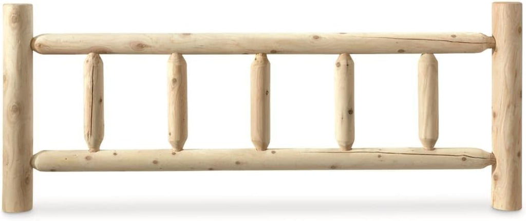 CASTLECREEK Wood Bed Frame with Headboard, Cabin Decor, Heavy Duty, Rustic, Full, Cedar Log