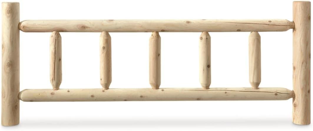 CASTLECREEK Wood Bed Frame with Headboard, Cabin Decor, Heavy Duty, Rustic, Full, Cedar Log