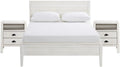 Windsor 3-Piece Kids Bedroom Set - Full Panel Bed, 2 Nightstands, Rustic White Finish, Metal Drawer Glides, 57 in. W x 79 in. D x 39 in. H Bed, 22 in. W x 17 in. D x 25 in. H Nightstands