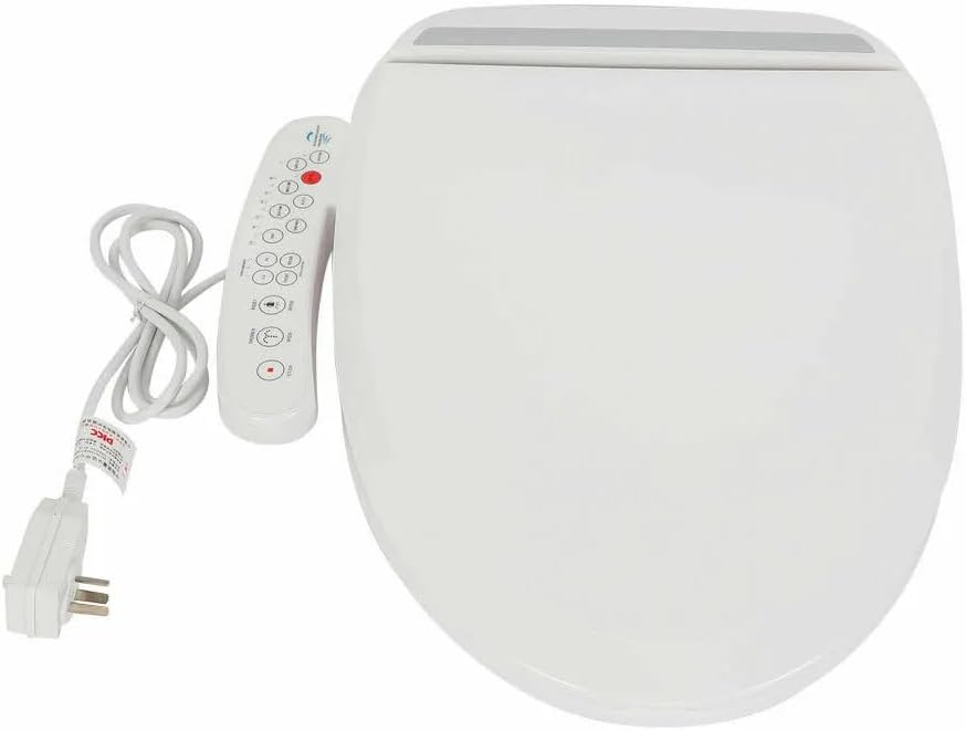 Smart Bidet Heated Toilet Seat Electronic Heated Elongated Toilet Seat Replacement with Warm Air Dryer Temperature Control Wash Function（1300W)