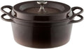 Vermicular Oven Pot | Non-Toxic Enameled Cast Iron Pot | 22cm (3.7 Qt) | Oven-safe | Induction-compatible | Dutch Oven | Made in Japan | Serves 3-4 | Pearl Brown