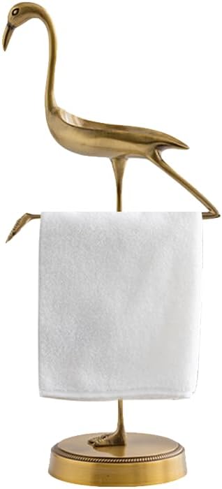 Brass Gold Freestanding Hand Towel Holder for Bathroom Countertop, Decorative Kitchen Towel Holder Stand (B)