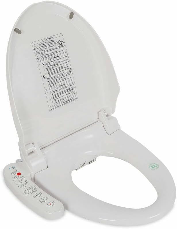 Electric Smart Bidet Toilet Seat with Lid Electronic Heated Toilet Seat, Warm Air Dryer Automatic Wash Function