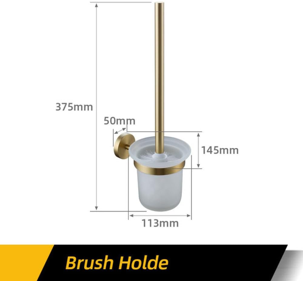 Bathroom Hardware Accessories Set Brushed Gold Knurled Brass Kit Towel Bar Ring Robe Hook Paper Holder Towel Ring Toilet Brush,Toilet Brush Holder