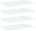 Floating Shelves 4-Pack White 31.5x31.5x0.6 in Wall-Mounted Matte Engineered Wood Book Shelf Set for Living Room Bedroom Office Decor