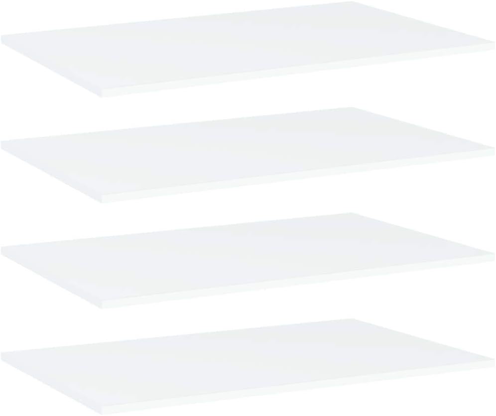 Floating Shelves 4-Pack White 31.5x31.5x0.6 in Wall-Mounted Matte Engineered Wood Book Shelf Set for Living Room Bedroom Office Decor