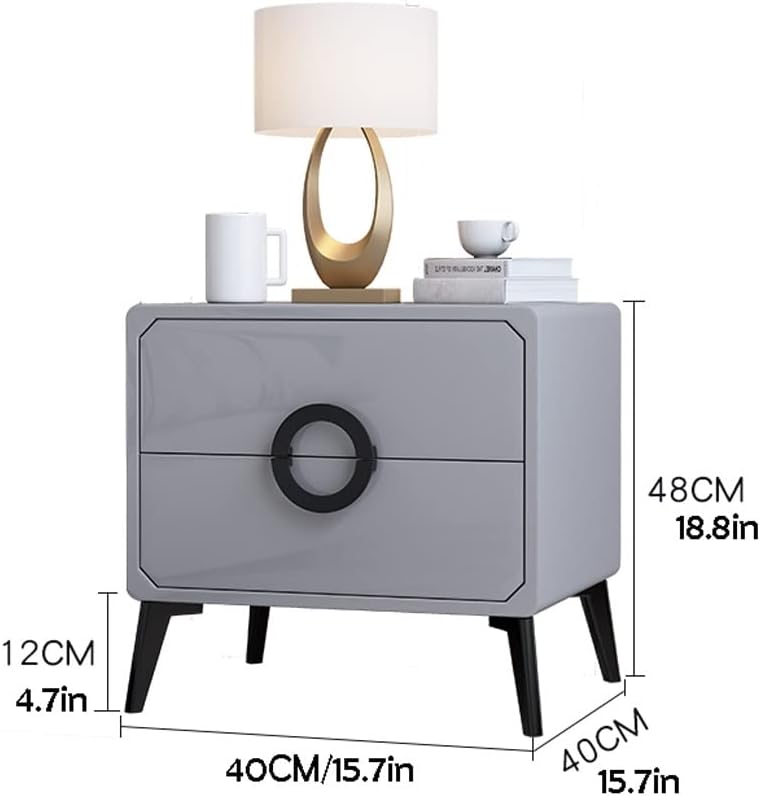 HIHELO Home Bedside Table Bedside Table Modern Minimalist Paint Complete Storage Side Table Bedroom White Bedside Locker Suitable for Family Living Room Bedrooms Nightstand (Color : 1)