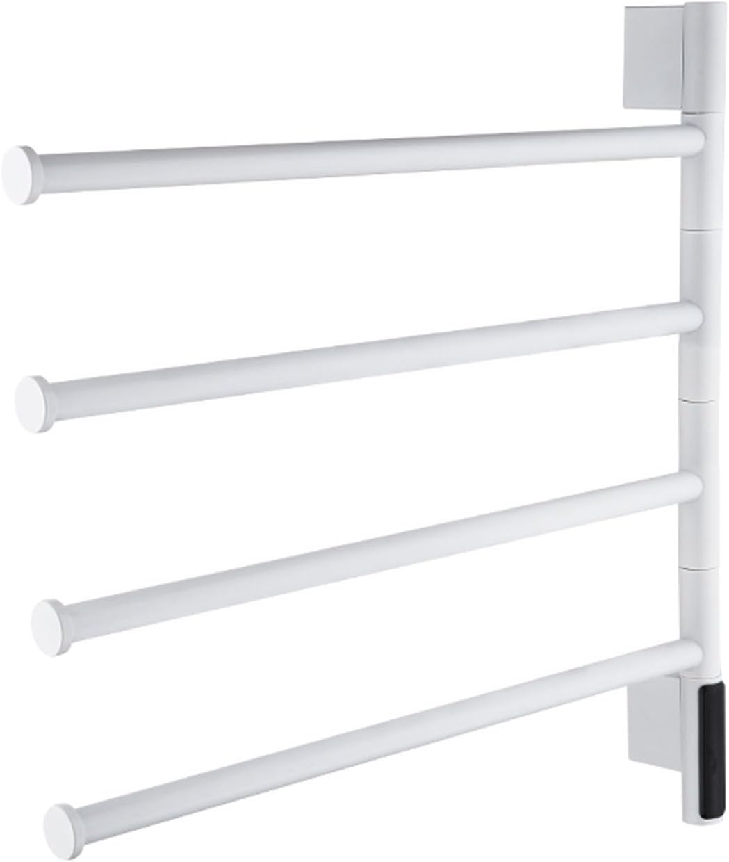 Heated Towel Racks Rotatable, Electric Towel Warmer for Bathroom Wall Mounted with Timer/Temperature Control,A White