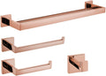 Shiny Polished Rose Gold Bathroom Hardware Accessories Towel Rack Toilet Paper Holder Towel Rail Bar Bathroom Robe Hook,60cm 2 Bars Set