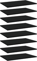 Black Floating Shelves Set of 8 Engineered Wood 23.6x15.7x0.6in Matte Bookshelf Boards DIY Wall Decor Storage for Living Room Bedroom Office