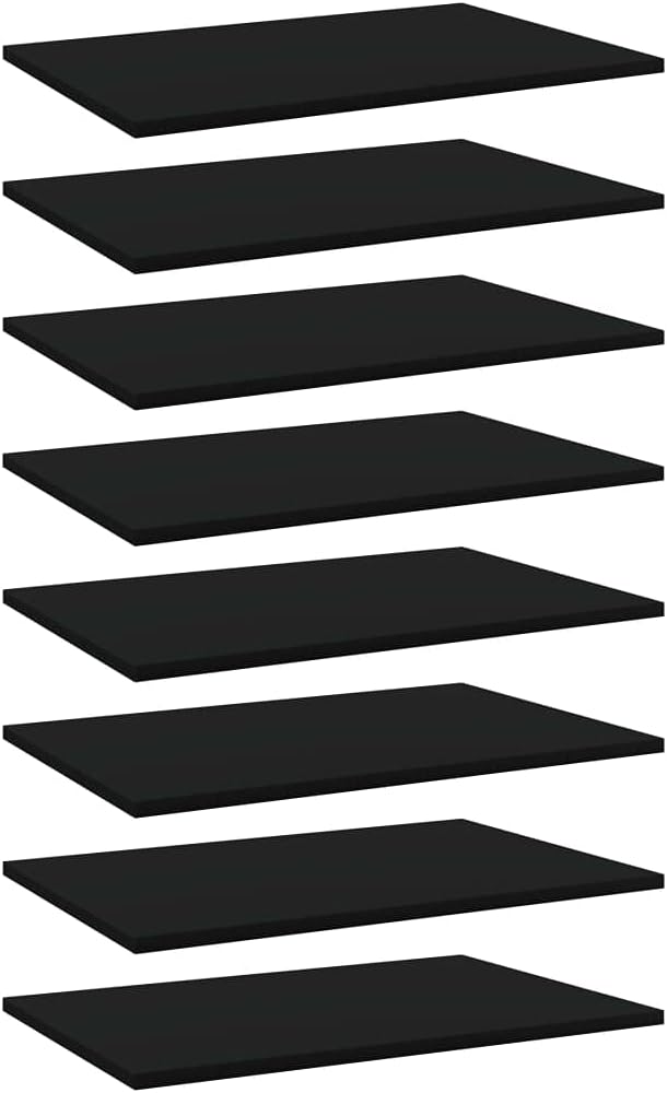 Black Floating Shelves Set of 8 Engineered Wood 23.6x15.7x0.6in Matte Bookshelf Boards DIY Wall Decor Storage for Living Room Bedroom Office