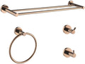 Rose Gold Bathroom Accessories Double Towel Bar Towel Ring Clothes Hook Bathroom Hardware Set,4 Pieces Set