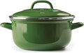 BK Indigo Dutch Heritage Round German Enamelled Casserole with Lid with PFAS-Free Ceramic Non-Stick Coating, 26 cm/5.2 Litre, Induction, Dishwasher Safe, Oven Safe, Green