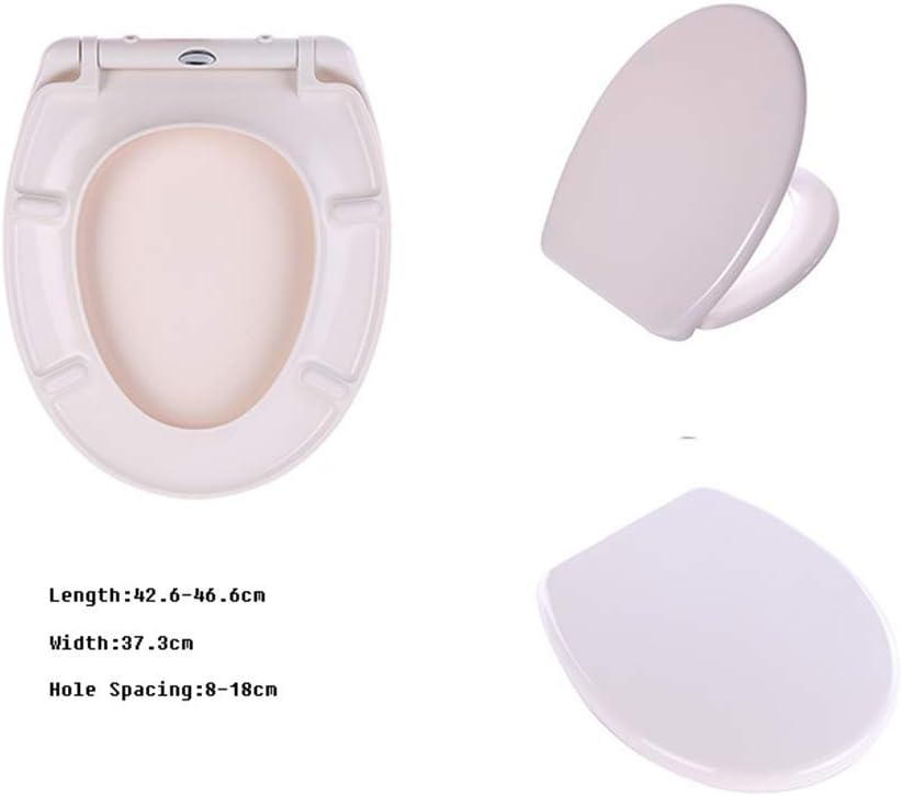 Soft Toilet Seat,Wide Choice of Beautiful Toilet Seats Easy Cleaningtoilet Lid Fit All Standard Round Toilet No Slam (E Top)
