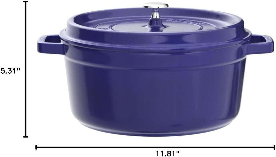 Staub Cast Iron 5.5-qt Round Cocotte - Dark Blue