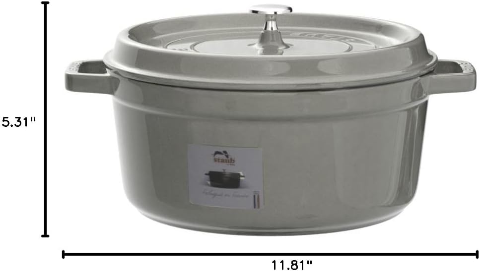 Staub Cast Iron 5.5-qt Round Cocotte - Graphite Grey