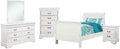 Coaster Louis Philippe Twin Bed 5-Piece Set, White