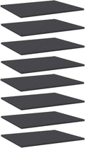 8-Pack Floating Shelves Gray 23.6x23.6x0.6 in Engineered Wood Matte Minimalist Wall Shelves for Living Room Bedroom Kitchen