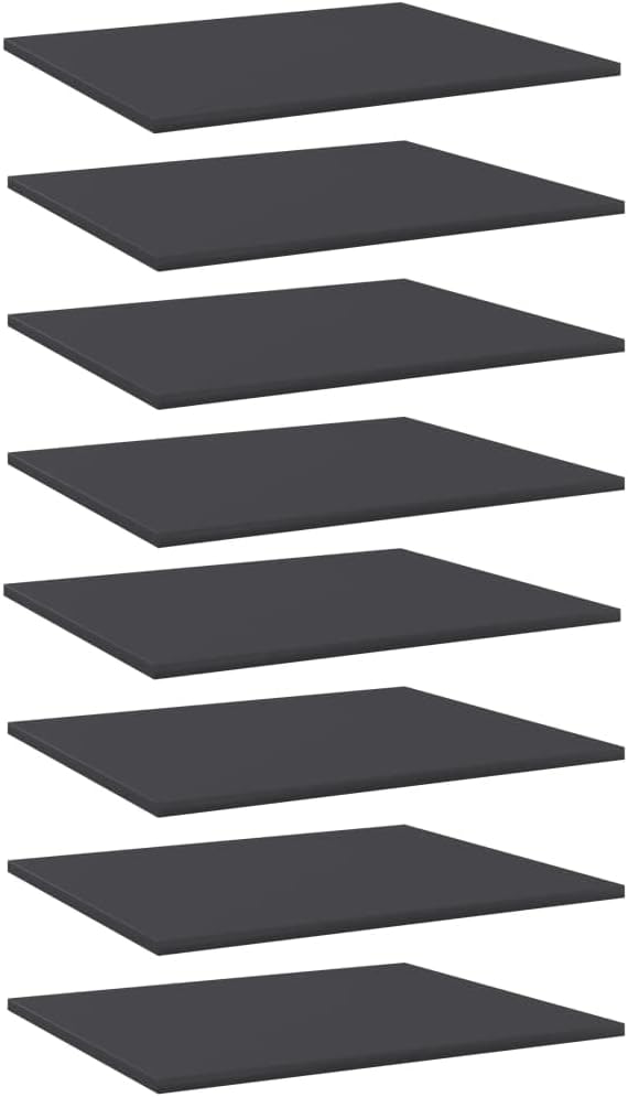 8-Pack Floating Shelves Gray 23.6x23.6x0.6 in Engineered Wood Matte Minimalist Wall Shelves for Living Room Bedroom Kitchen