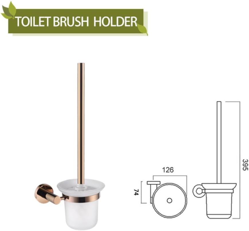 Rose Gold Bathroom Accessories 304 Stainless Steel Towel Rack Toilet Roll Paper Tissue Holder Double Cup Towel Bar Hooks,Toilet Brush Holder