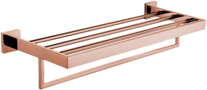 Shiny Polished Rose Gold Bathroom Hardware Accessories Towel Rack Toilet Paper Holder Towel Rail Bar Bathroom Robe Hook,50cm Towel Rack
