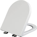 Wttfc Soft Close Toilet Seat,Bidet Toilet Seat,Simple Top Fixing for Easy Clean,D Shape, Standard Toilet Seats White with Adjustable Hinges,Toulet Seat,10