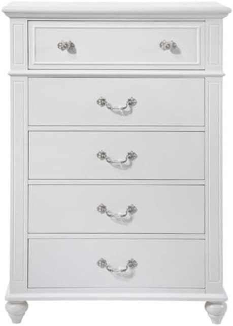Pemberly Row Contemporary 3 Piece Twin Bedroom Set, Solid Rubber Wood and Engineered Wood with Okume Veneer, White Faux Leather Headboard, Crystal Accents, Button Tufting, White Finish for Bedroom Use