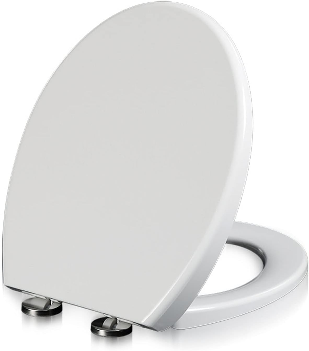 Toilet Seat Quick Release Toilet Seat with Top Fixing Hinges Will Slow Close, White Toilet Seat Round,Material, White,38.5×45cm (One Color 38.5x45cm)