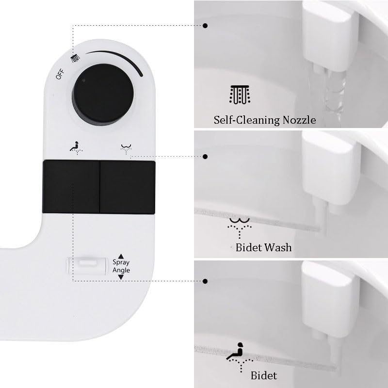 Non-electric Bidet Push-button Cold Water Self-cleaning Nozzle Adjustable Angle for Buttocks Washing