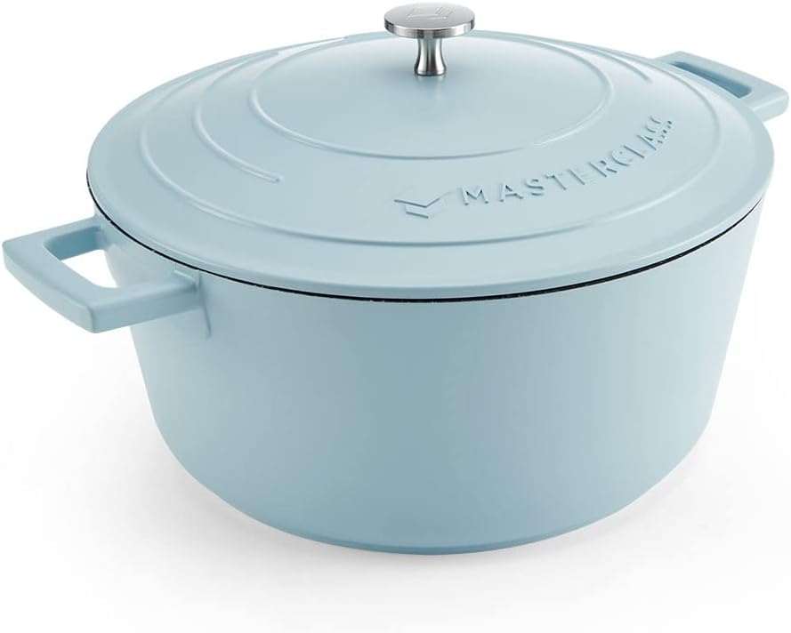 MasterClass Cast Aluminium Sky Blue Casserole Dish, 28cm, 5 Litre, Gift Boxed