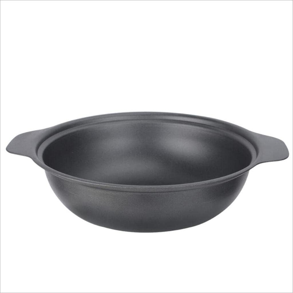 Cast Iron Casserole Non-Stick Pot Braiser Pan with Cover,Black, M2, as described/118 (Color : S3)