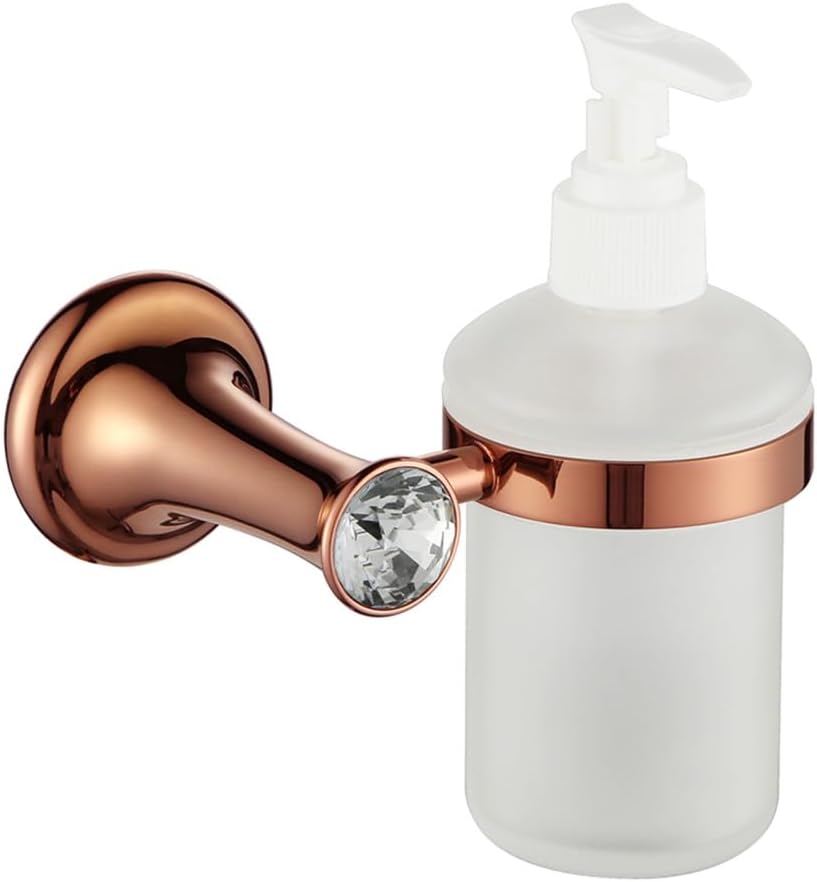 Coat Hook Bathroom Hooks Rose Gold Bathroom Accessories Brass Wall Mounted Toilet Brush Paper Towel Holder Rack Glass Shelf Bath Hardware Set.,Robe Hook(Color:Soap Dispenser)