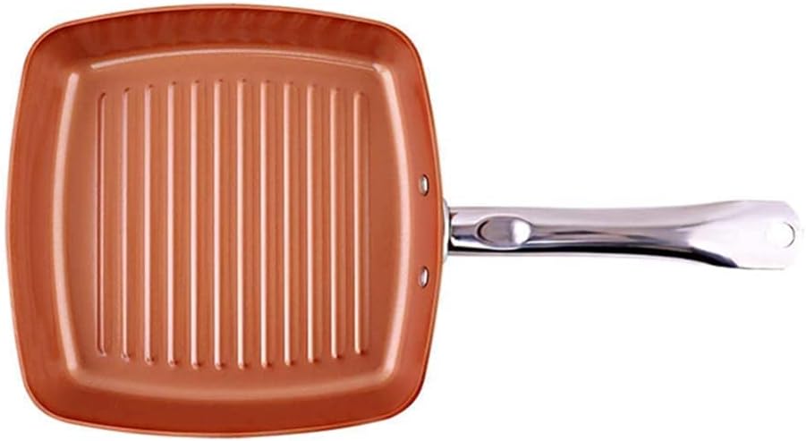 Frying Frying Pan Square Grill Pan, Griddle Pan with Stainless Steel Handle Induction Cooker,24Cm Pan