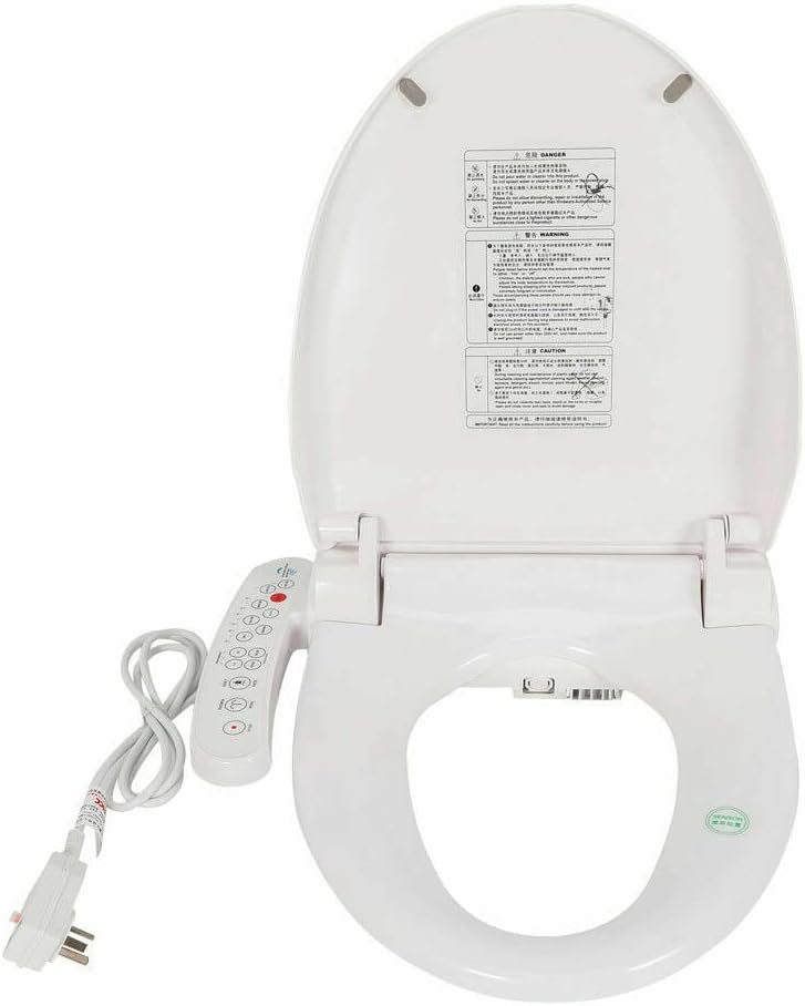 Electric Smart Bidet Toilet Seat with Lid Electronic Heated Toilet Seat, Warm Air Dryer Automatic Wash Function