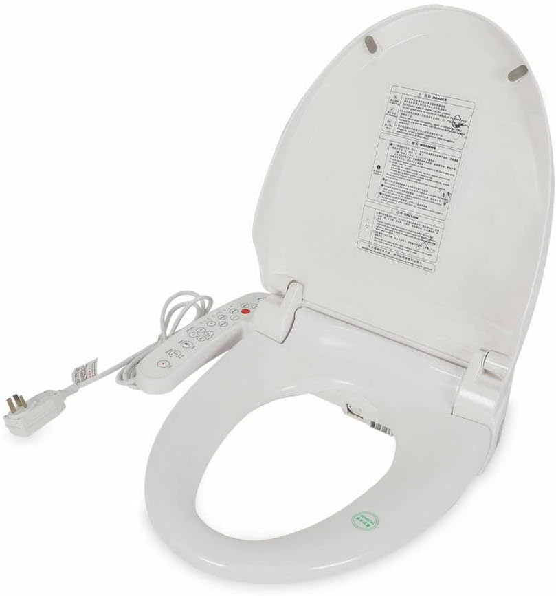 Electric Smart Bidet Toilet Seat with Lid Electronic Heated Toilet Seat, Warm Air Dryer Automatic Wash Function
