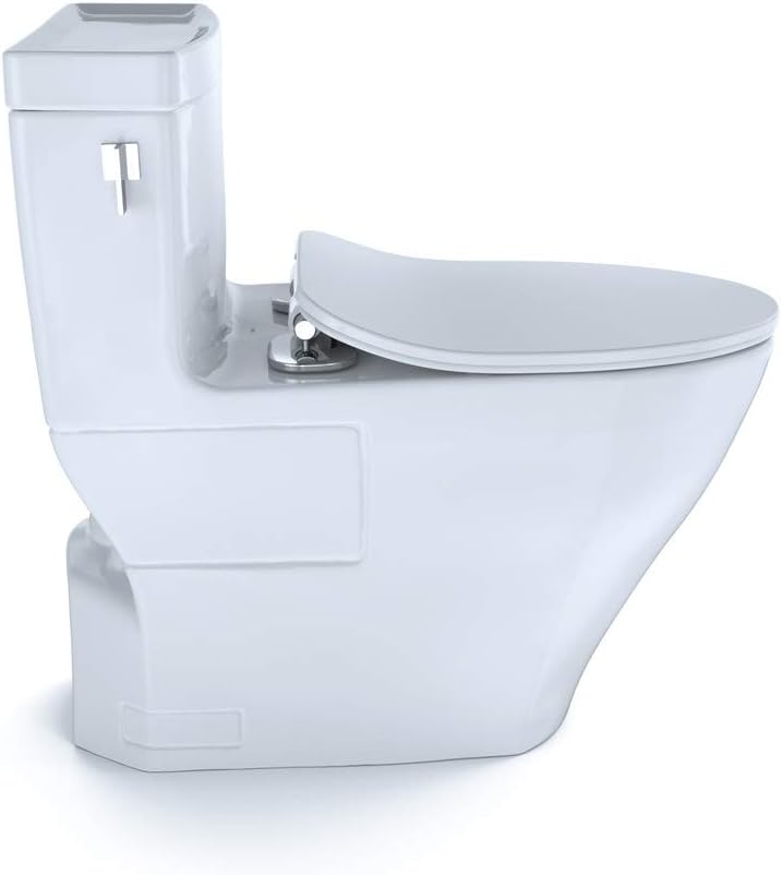 TOTO® Legato® One-Piece Elongated 1.28 GPF Toilet with CEFIONTECT® and SoftClose® Seat, WASHLET®+ Ready, Cotton White - MS624234CEFG#01