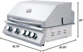 RCS Premier Series Stainless Steel 32 Built-in Grill with Rear Burner -Natural Gas