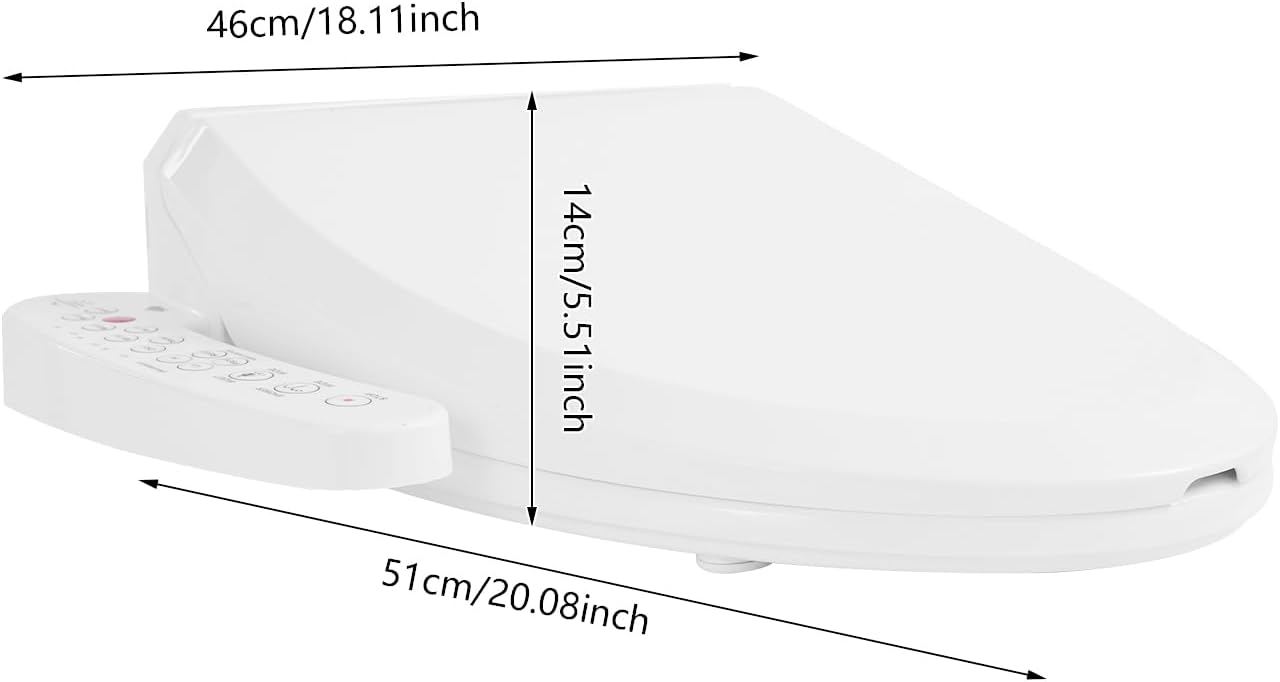 Bidet Toilet Seat, Elongated Heated Bidet Toilet Seat with Self-Cleaning Nozzle, Multiple Wash Modes, Deodorizer, Adjustable Self-Cleaning Nozzles, LED Light, Soft Close Lid (White)