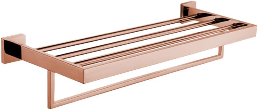 Shiny Polished Rose Gold Bathroom Hardware Accessories Towel Rack Toilet Paper Holder Towel Rail Bar Bathroom Robe Hook,60cm Towel Rack