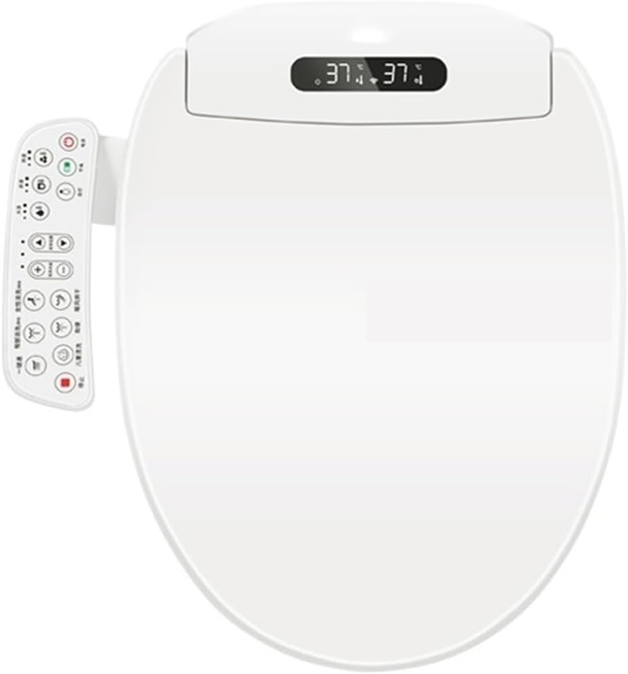 Electric Smart Bidet Toilet Seat with Heated Instant Warm Water Slow Close Elongated Intelligent Cover Lid(Long-510mm,UK Plug)