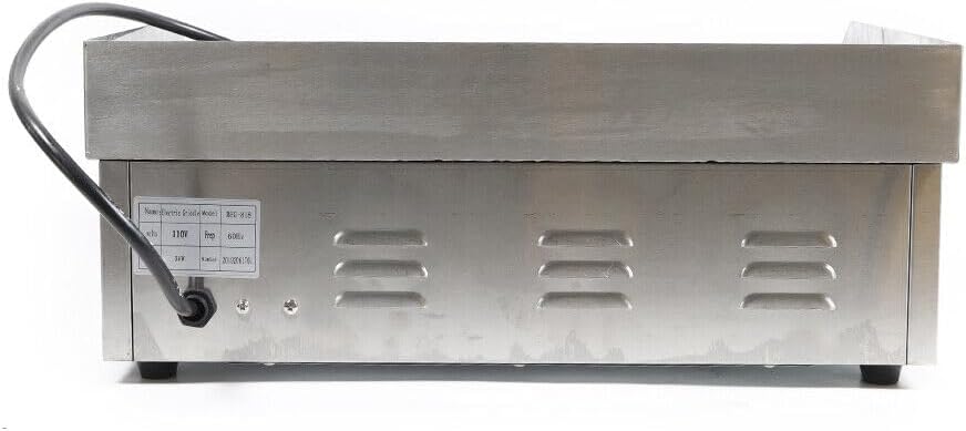 Countertop Griddle Grill, Commercial Stainless Steel Flat Top Grill, 3000W Electric Kitchen Griddle for Snack Stores, Canteens, Supermarkets Silver 110V 50-300℃