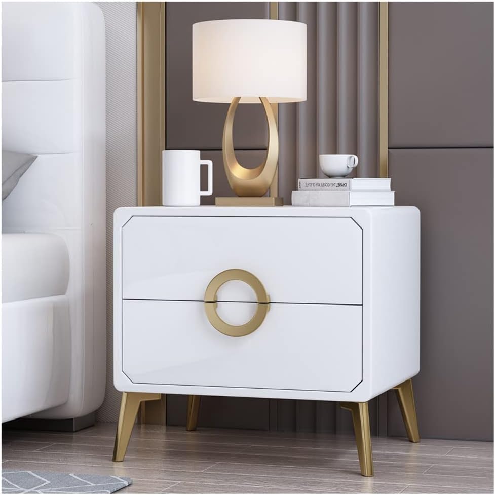 HIHELO Home Bedside Table Bedside Table Modern Minimalist Paint Complete Storage Side Table Bedroom White Bedside Locker Suitable for Family Living Room Bedrooms Nightstand (Color : B)