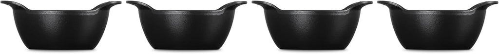 Le Creuset Enameled Cast Iron Gourmand Collection Set of 4 Mini Round Cocotte, .3 qt., Matte Black
