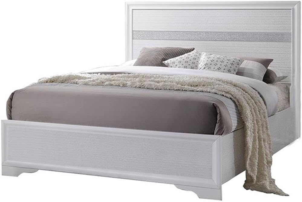 Acme Naima Full Panel Bed in White