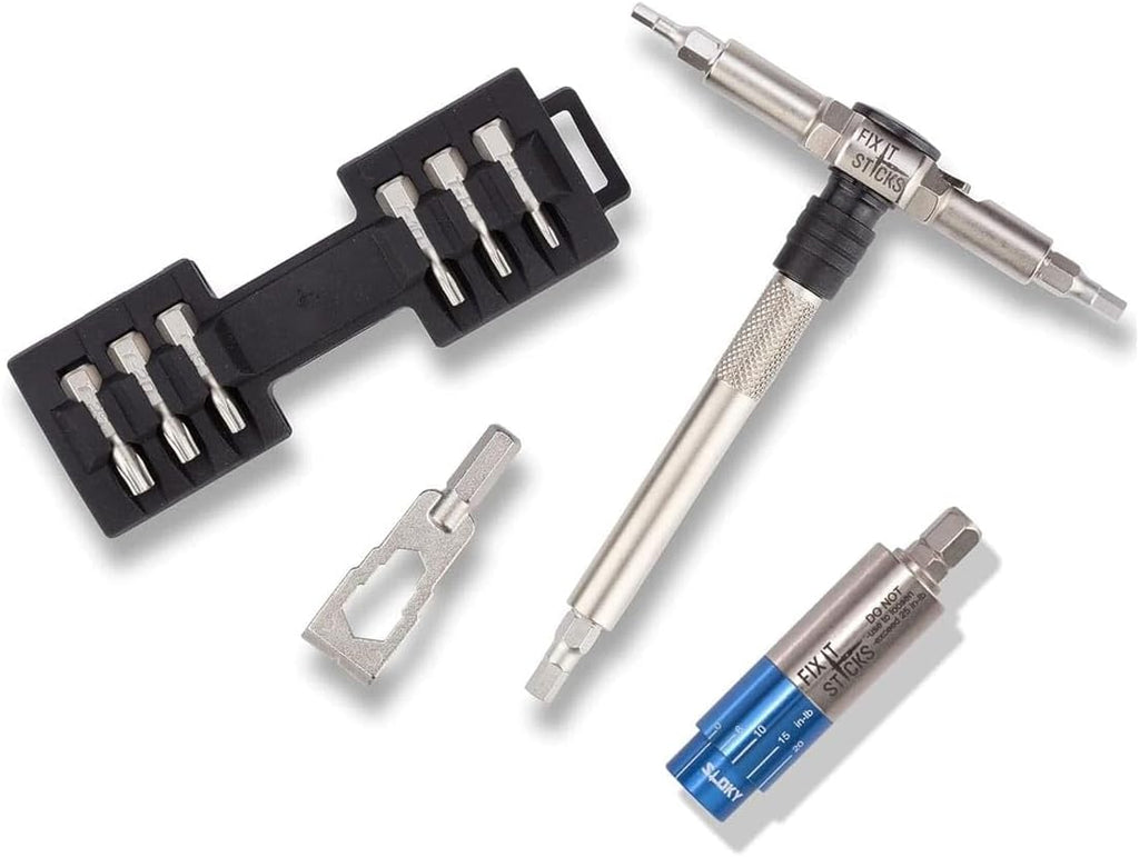 Fix It Sticks Ratcheting Multi-Tool - EDC Set with Ratcheting Locking Hex T-Way Wrench, Mini Pry Bar and 15 Bits Included