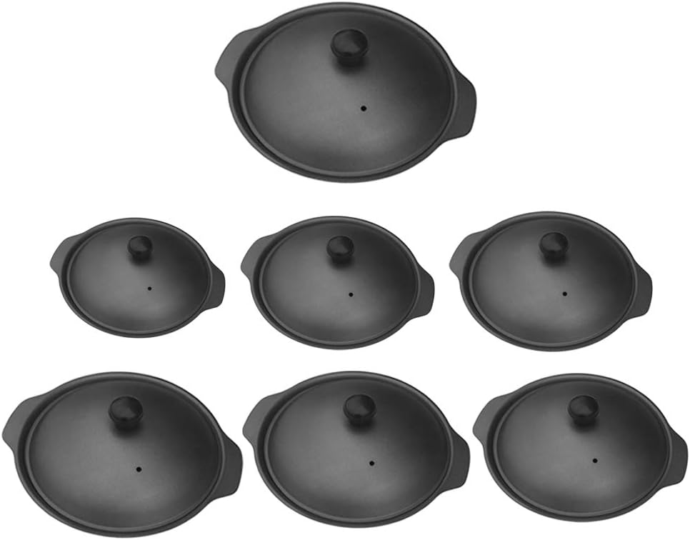 Cast Iron Casserole Non-Stick Pot Braiser Pan with Cover,Black, M2, as described/118 (Color : S1)