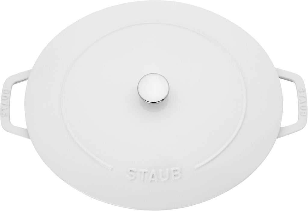 Staub Cast Iron 6.25-qt Shallow Oval Dutch Oven - White